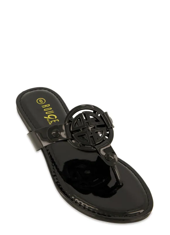 Geo Pendant Thong Slide Sandals sold by Rainbow