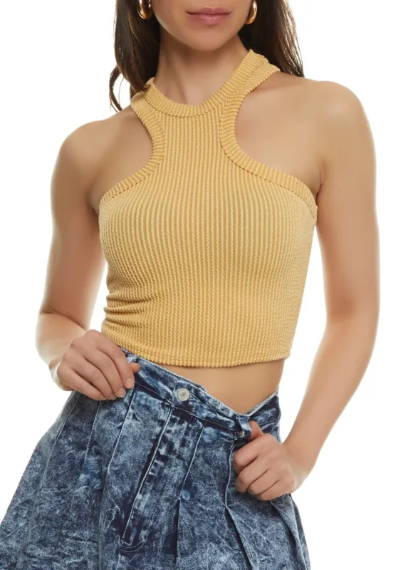 Solid Ribbed Racerback Tank Top sold by Rainbow