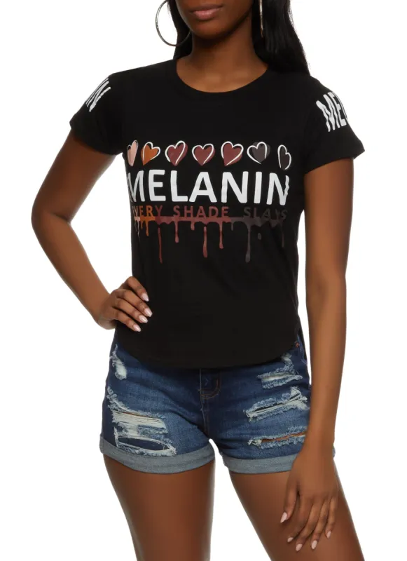 Melanin Every Shade Slays Graphic Tee sold by Rainbow