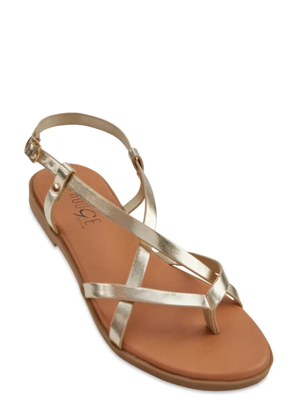Toe Loop Caged Flat Sandals sold by Rainbow