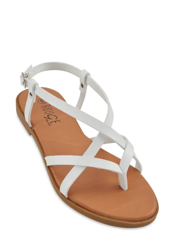 Toe Loop Caged Flat Sandals sold by Rainbow