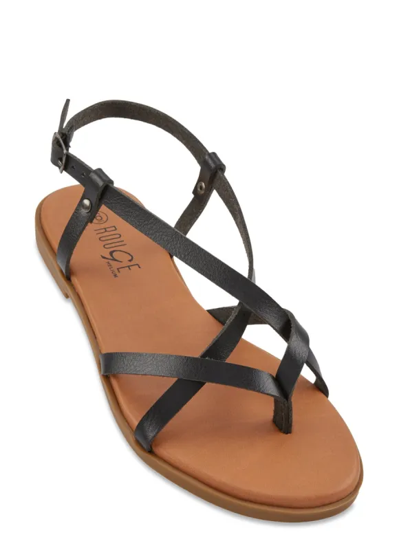 Toe Loop Caged Flat Sandals sold by Rainbow