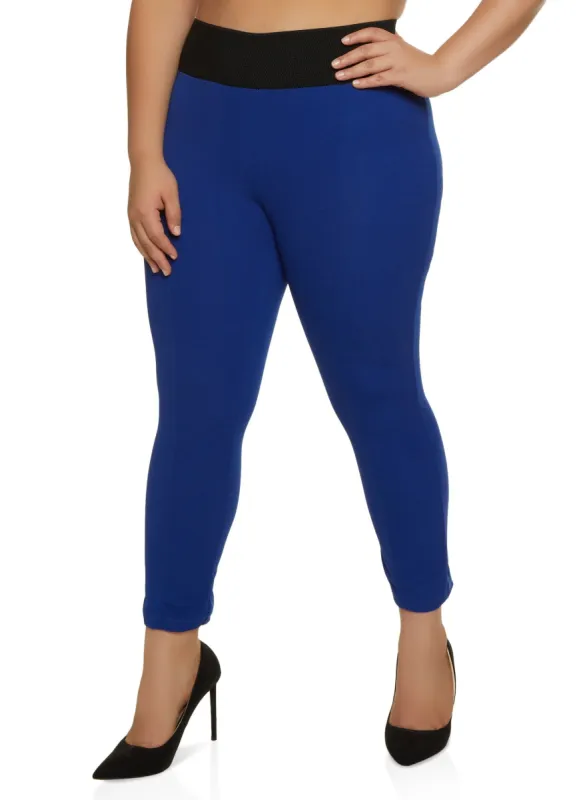 Plus Size High Waist Pintuck Leggings sold by Rainbow
