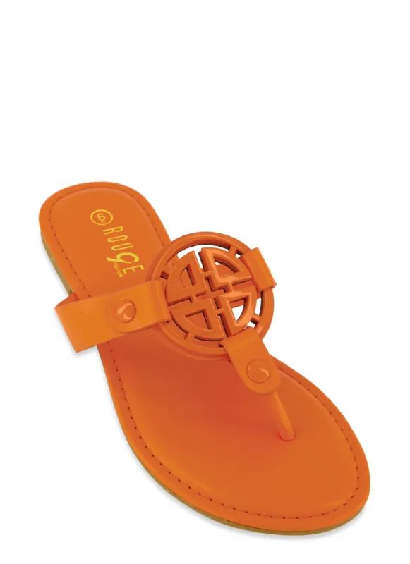 Geo Pendant Thong Slide Sandals sold by Rainbow