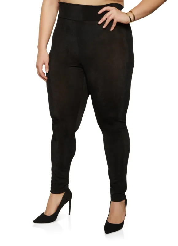Plus Size Shimmer Knit Leggings sold by Rainbow