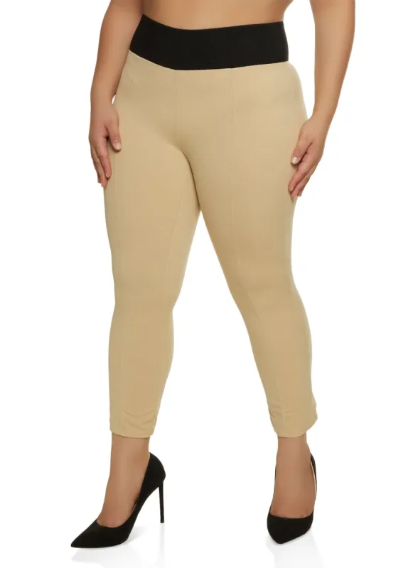 Plus Size High Waist Pintuck Leggings sold by Rainbow