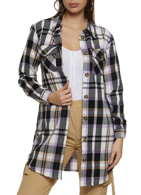 Plaid Flannel Tunic Shirt sold by Rainbow