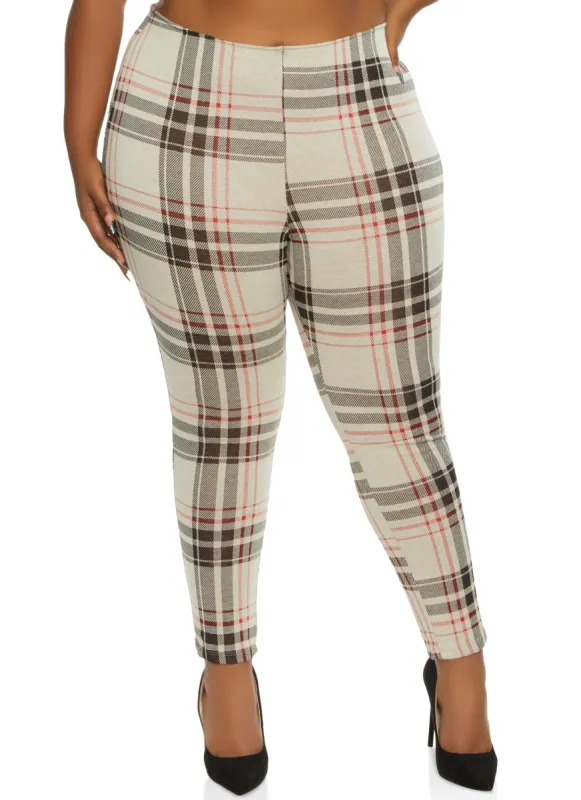 Plus Size Plaid High Waisted Pants sold by Rainbow