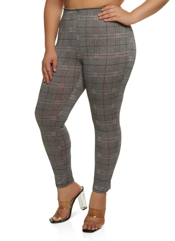 Plus Size Plaid Pull On Pants sold by Rainbow