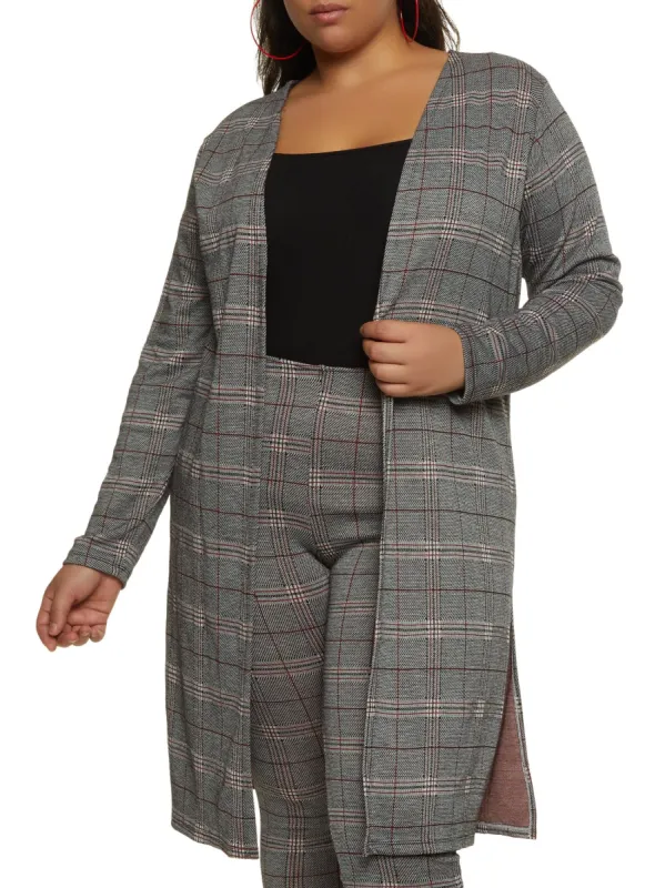Plus Size Plaid Duster sold by Rainbow