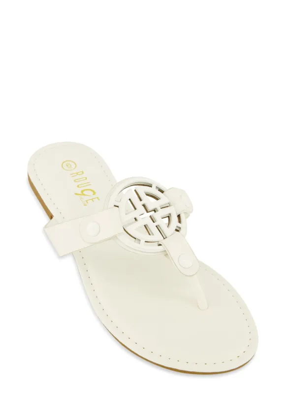 Geo Pendant Thong Slide Sandals sold by Rainbow
