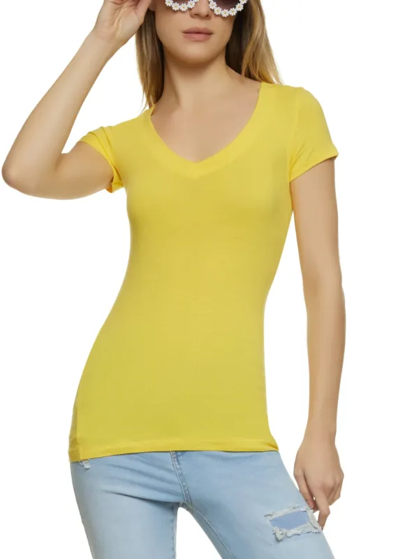V Neck Short Sleeve T Shirt sold by Rainbow