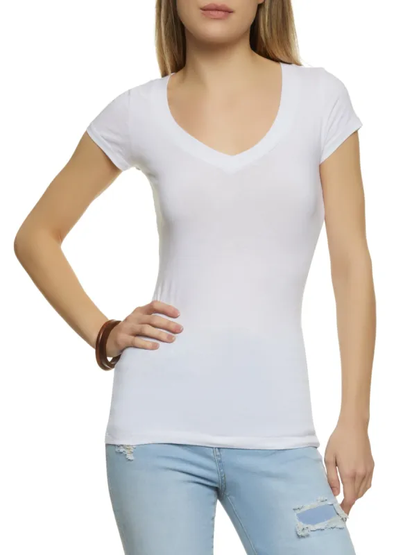 V Neck Short Sleeve T Shirt sold by Rainbow