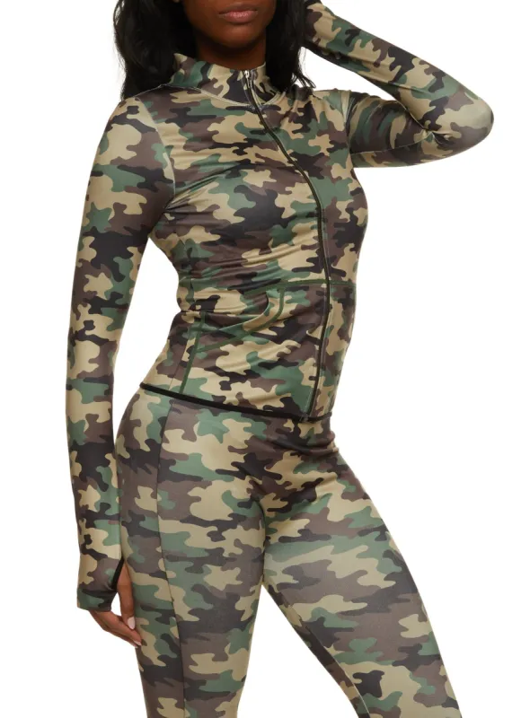 Camo Zip Front Track Jacket sold by Rainbow