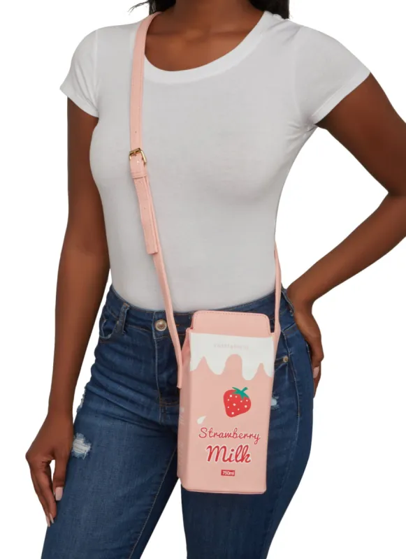Strawberry Milk Box Crossbody Bag sold by Rainbow