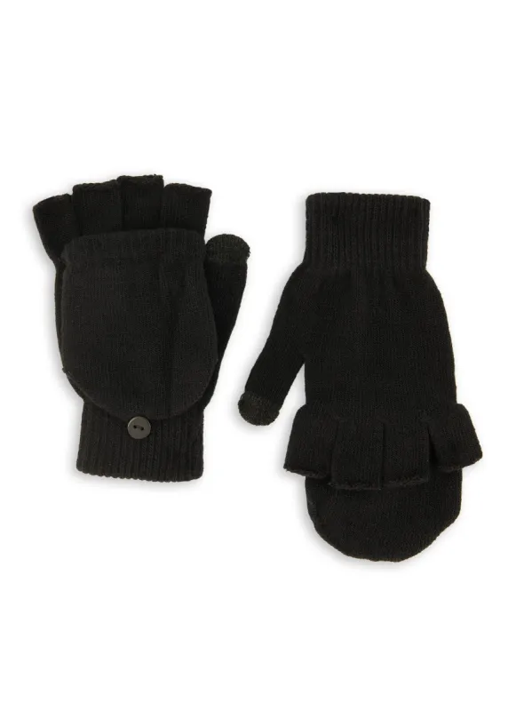 Button Detail Flip Top Gloves sold by Rainbow