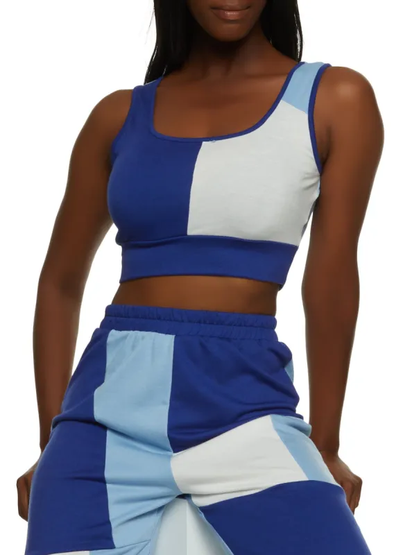 Color Block Cropped Tank Top sold by Rainbow