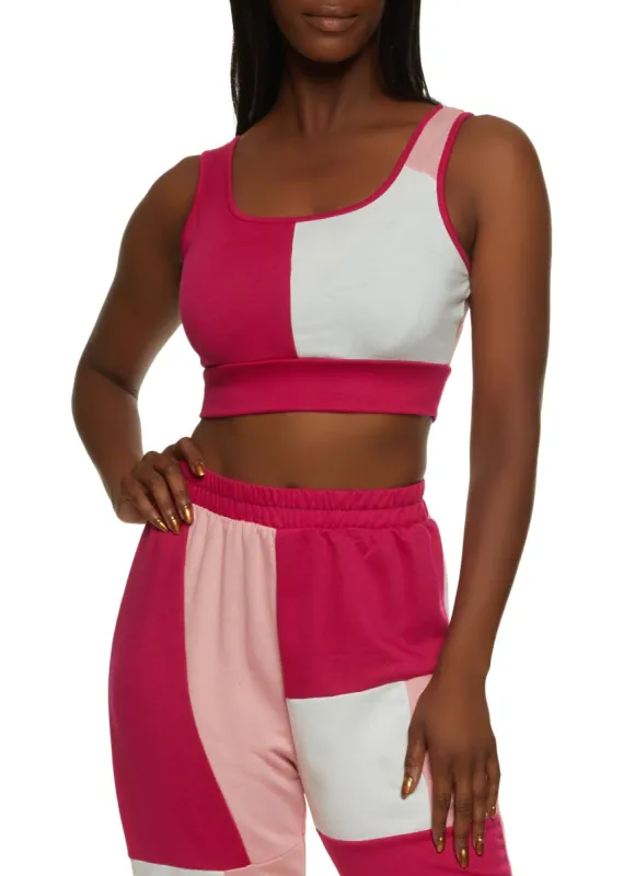 Color Block Cropped Tank Top sold by Rainbow