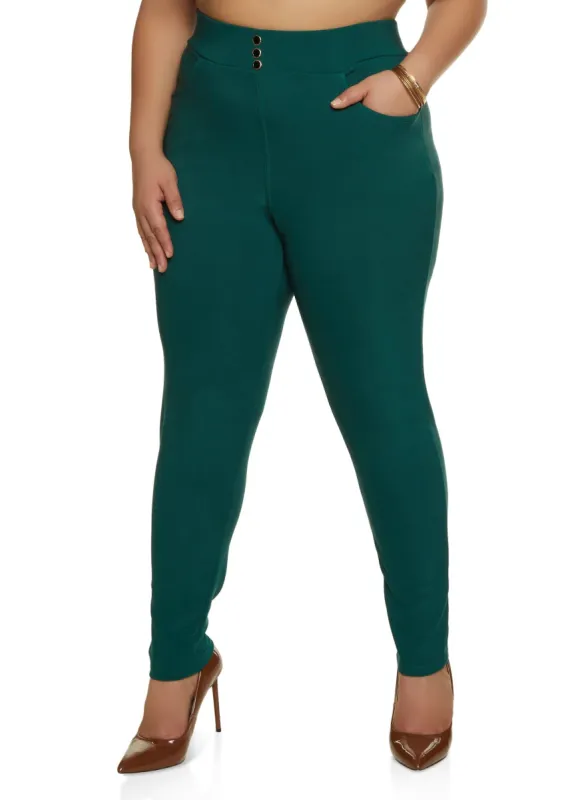 Plus Size Scuba Pull On Skinny Pants sold by Rainbow