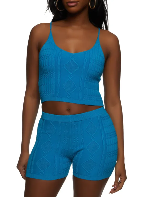 Cable Knit Cropped Cami sold by Rainbow