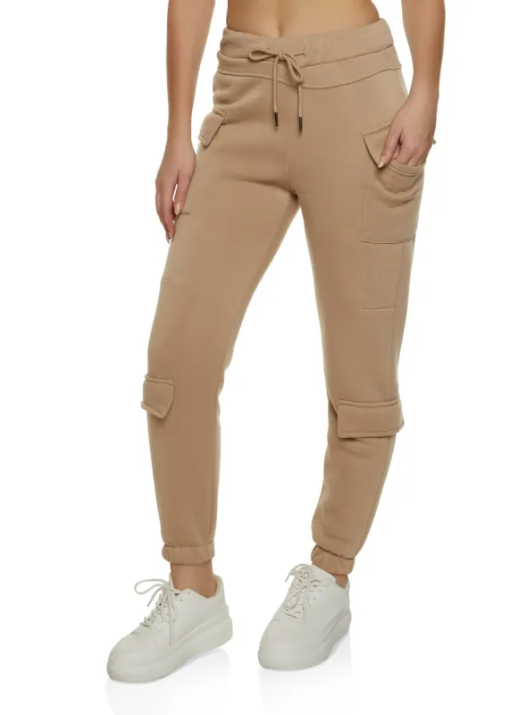 Fleece Drawstring Flap Pocket Sweatpants sold by Rainbow