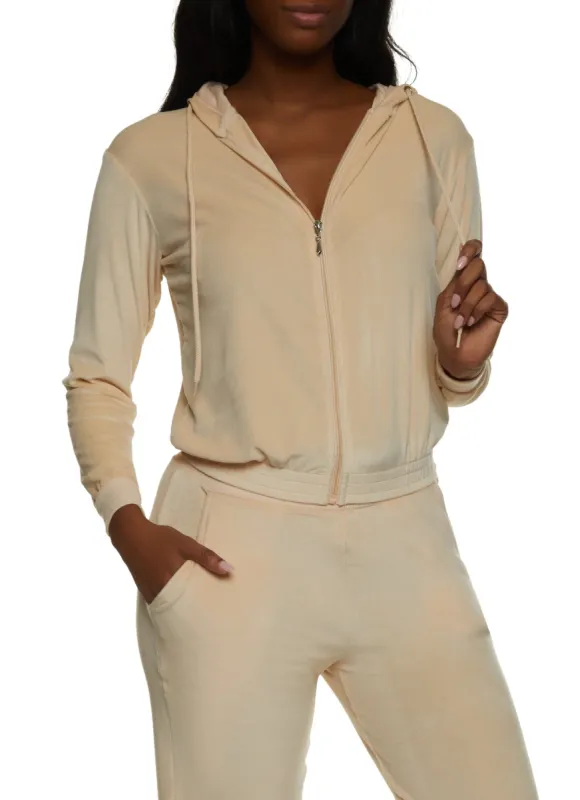 Velour Zip Up Hoodie sold by Rainbow
