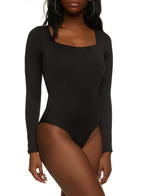 Square Neck Long Sleeve Bodysuit sold by Rainbow