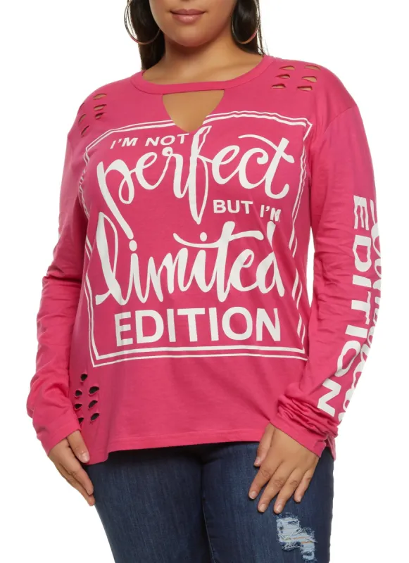 Plus Size Cut Out Limited Edition Graphic Tee sold by Rainbow