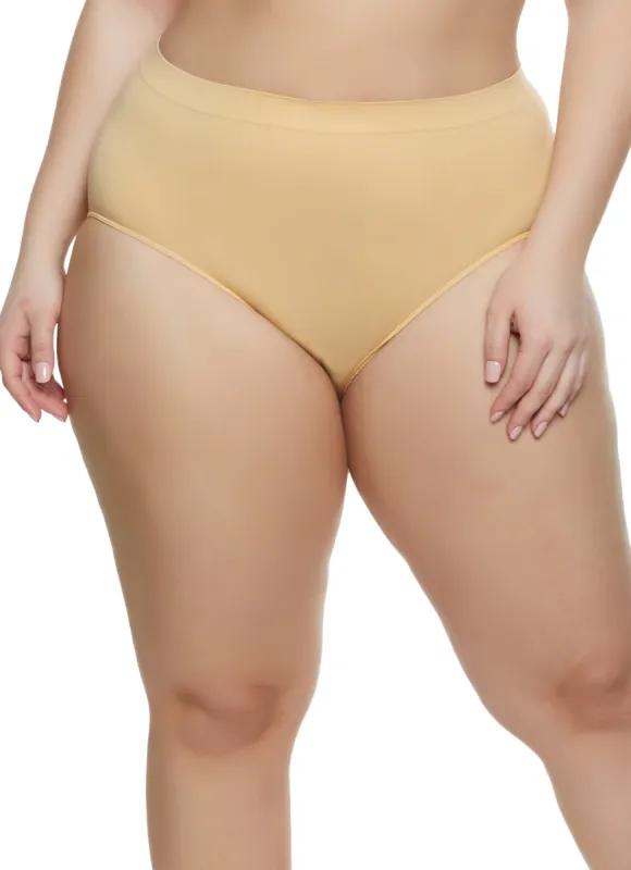 Plus Size Basic Solid Seamless Bikini Panty sold by Rainbow