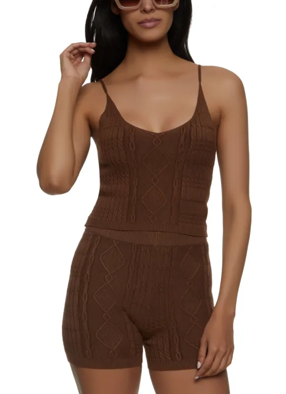Cable Knit Cropped Cami sold by Rainbow
