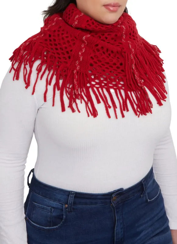 Lurex Crotchet Knit Infinity Scarf sold by Rainbow