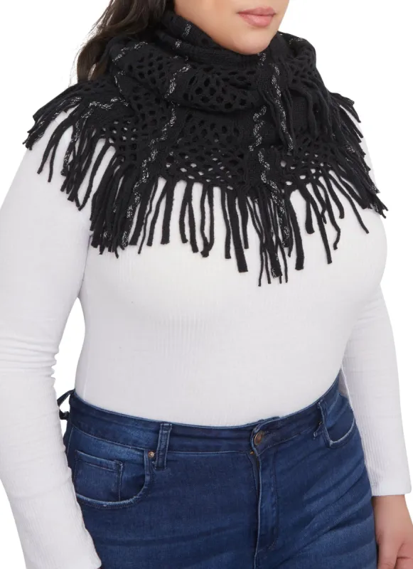 Lurex Crotchet Knit Infinity Scarf sold by Rainbow