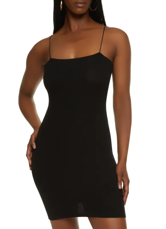 Basic Rib Knit Cami Dress sold by Rainbow