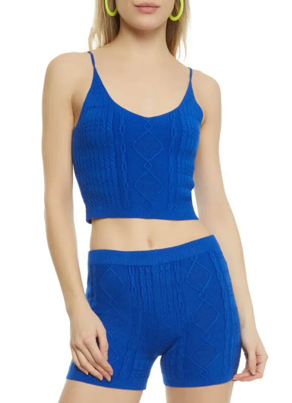 Cable Knit Cropped Cami sold by Rainbow