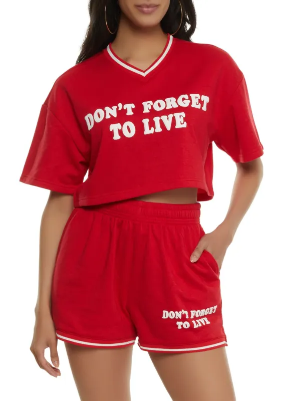 Dont Forget To Live Cropped Graphic Tee sold by Rainbow