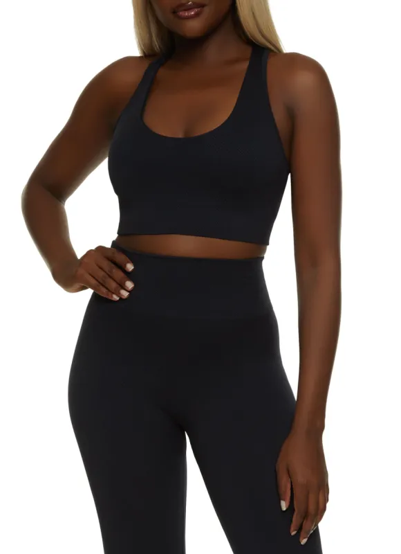 Seamless Ribbed Cut Out Back Tank Top sold by Rainbow