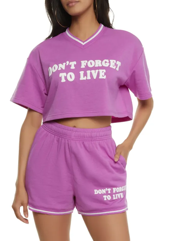 Dont Forget To Live Cropped Graphic Tee sold by Rainbow
