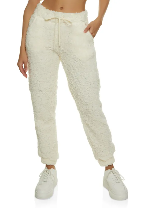 Sherpa Drawstring Joggers sold by Rainbow