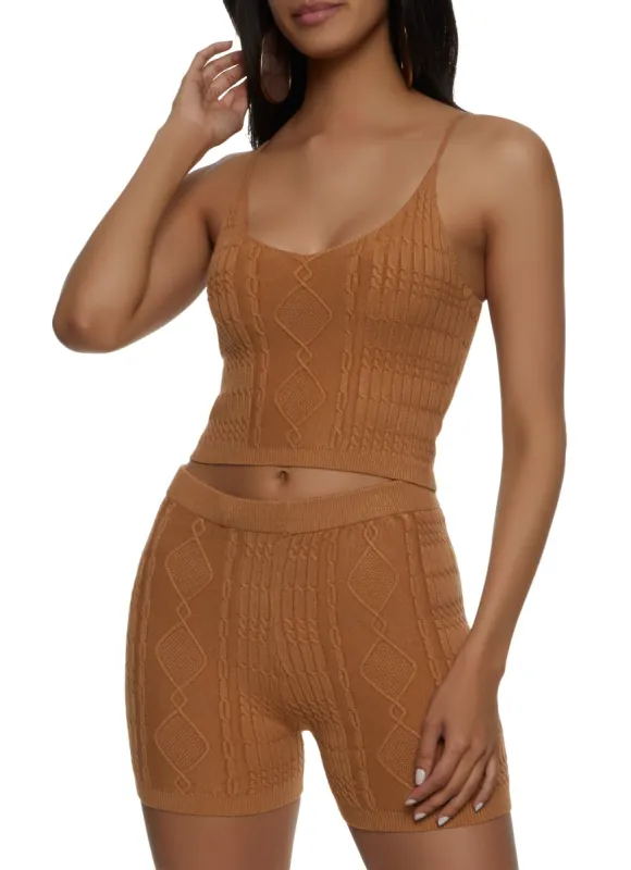 Cable Knit Cropped Cami sold by Rainbow