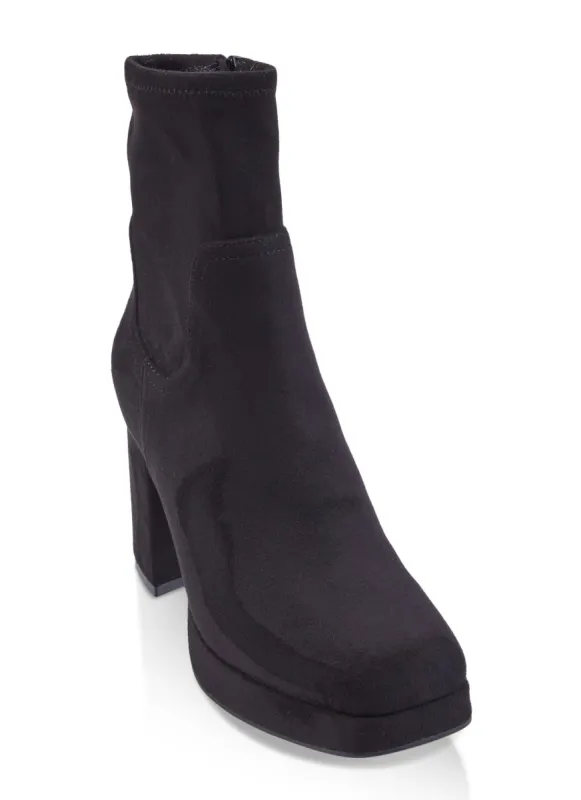 Block Heel Platform Booties sold by Rainbow