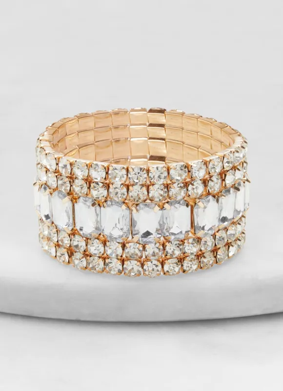 Assorted Rhinestone Stretch Bracelets sold by Rainbow