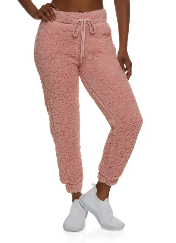 Sherpa Drawstring Joggers sold by Rainbow