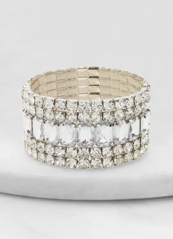 Assorted Rhinestone Stretch Bracelets sold by Rainbow