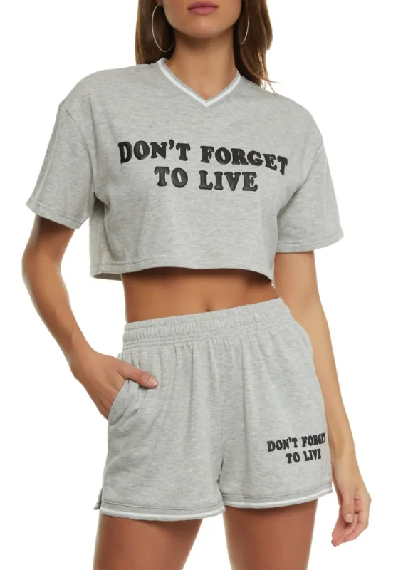 Dont Forget To Live Cropped Graphic Tee sold by Rainbow