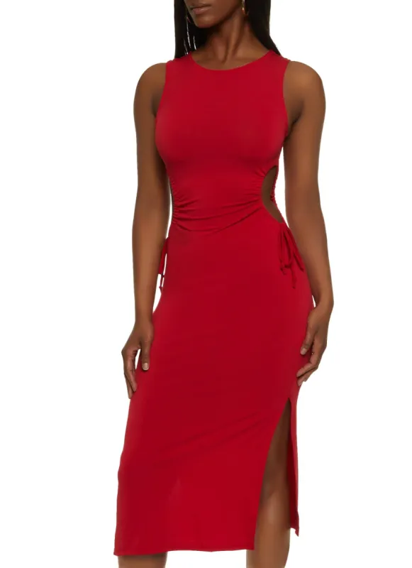 Cut Out Waist Midi Dress sold by Rainbow