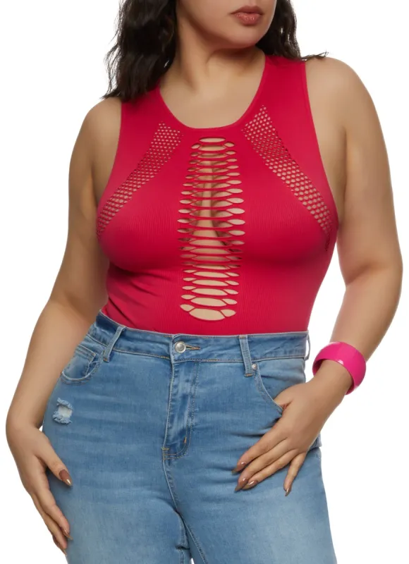 Plus Size High Waist Stretch Shorts sold by Rainbow