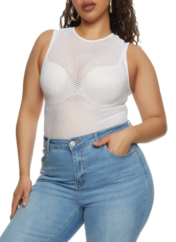 Plus Size Fishnet Seamless Tank Top sold by Rainbow