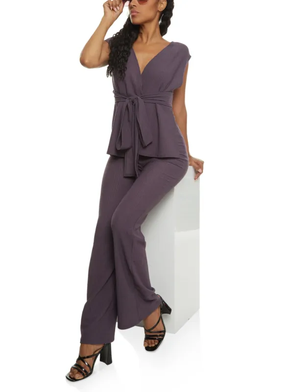 Textured Knit Tie Front Blouse sold by Rainbow