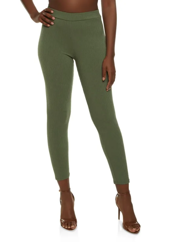 Ribbed High Waist Leggings sold by Rainbow