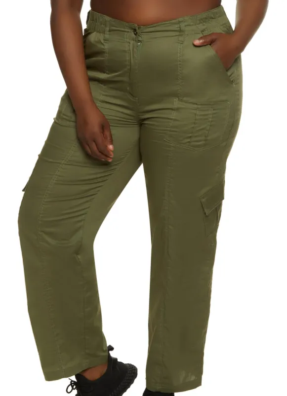 Plus Size Poplin Cargo Pants sold by Rainbow